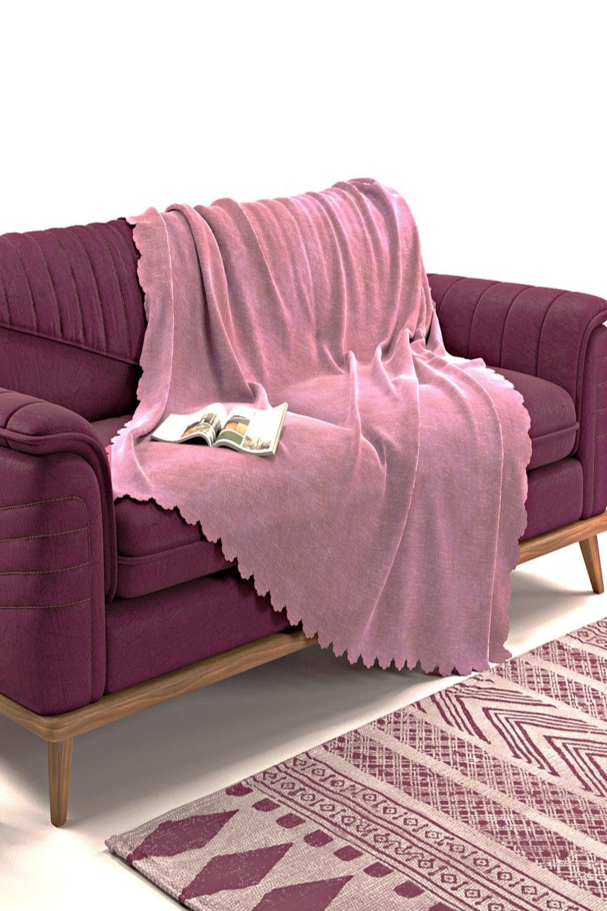 Osso Pink Double Sided Non-Slip Chenille Single Sofa Cover Throw 12 Colors - Swordslife