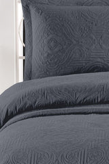 Authentic Anthracite Double Microfiber Quilted Bedspread - Swordslife