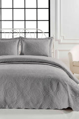 Authentic Gray Double Microfiber Quilted Bedspread - Swordslife