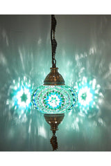 Ottoman Authentic Mosaic Single Ceiling Pendant Lamp Chandelier Night Light, Turquoise - Swordslife