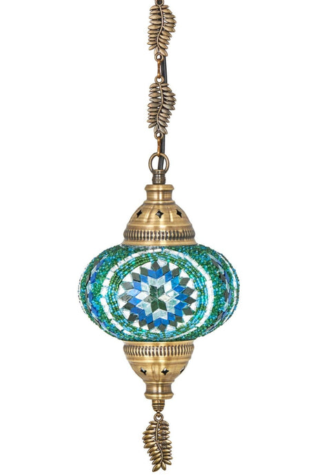 Ottoman Authentic Mosaic Single Ceiling Pendant Lamp Chandelier Night Light, Turquoise - Swordslife