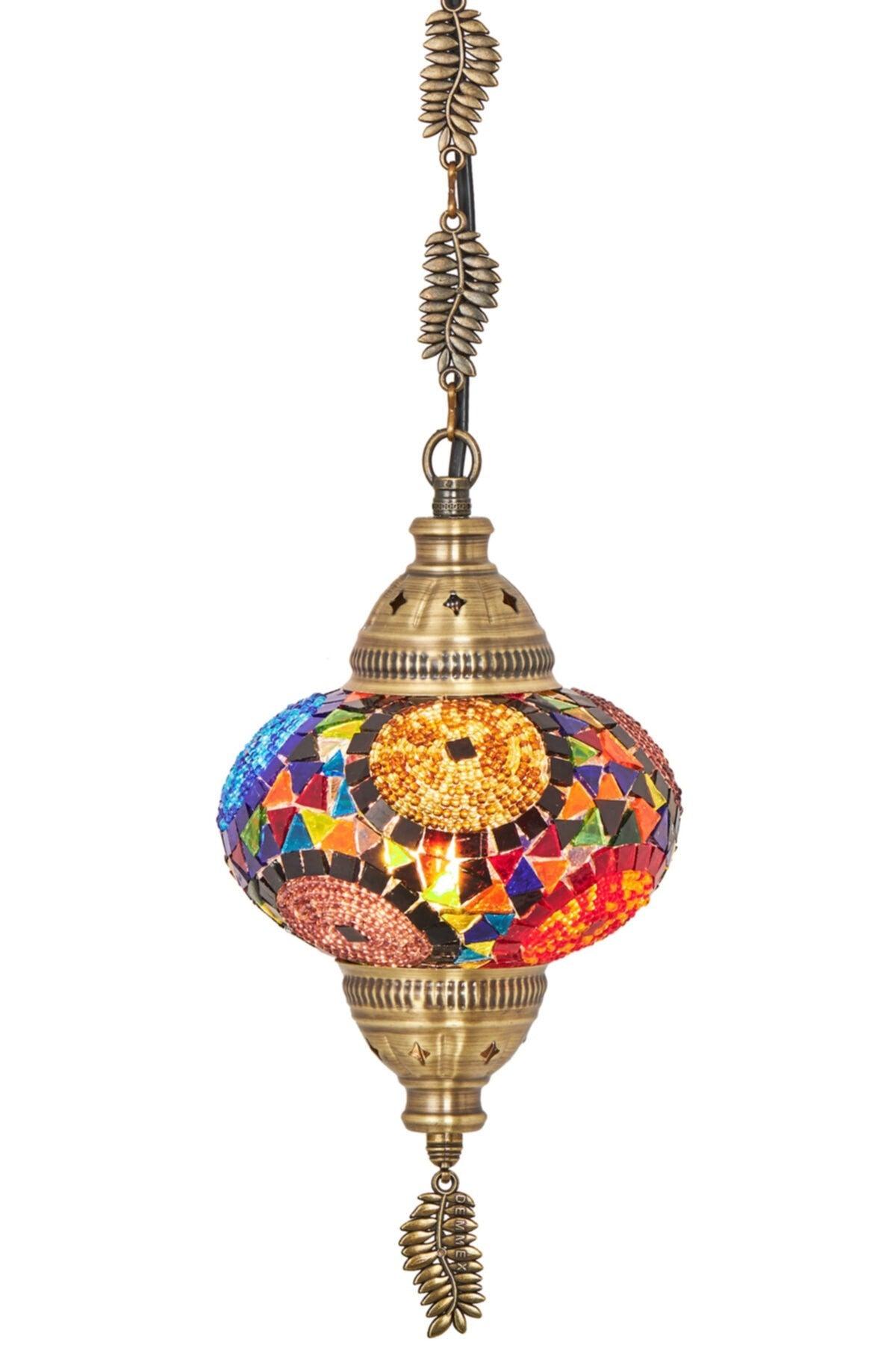 Ottoman Authentic Mosaic Single Ceiling Pendant Lamp Chandelier Night Light, Multicolor - Swordslife