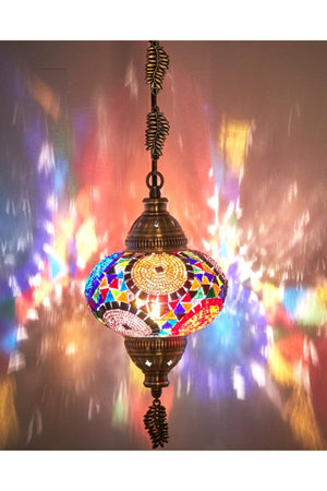 Ottoman Authentic Mosaic Single Ceiling Pendant Lamp Chandelier Night Light, Multicolor - Swordslife