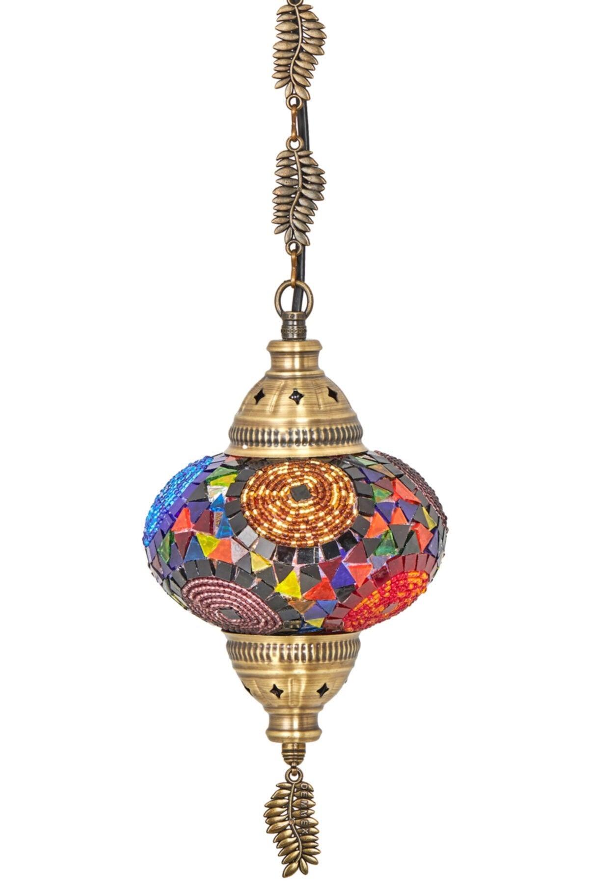 Ottoman Authentic Mosaic Single Ceiling Pendant Lamp Chandelier Night Light, Multicolor - Swordslife