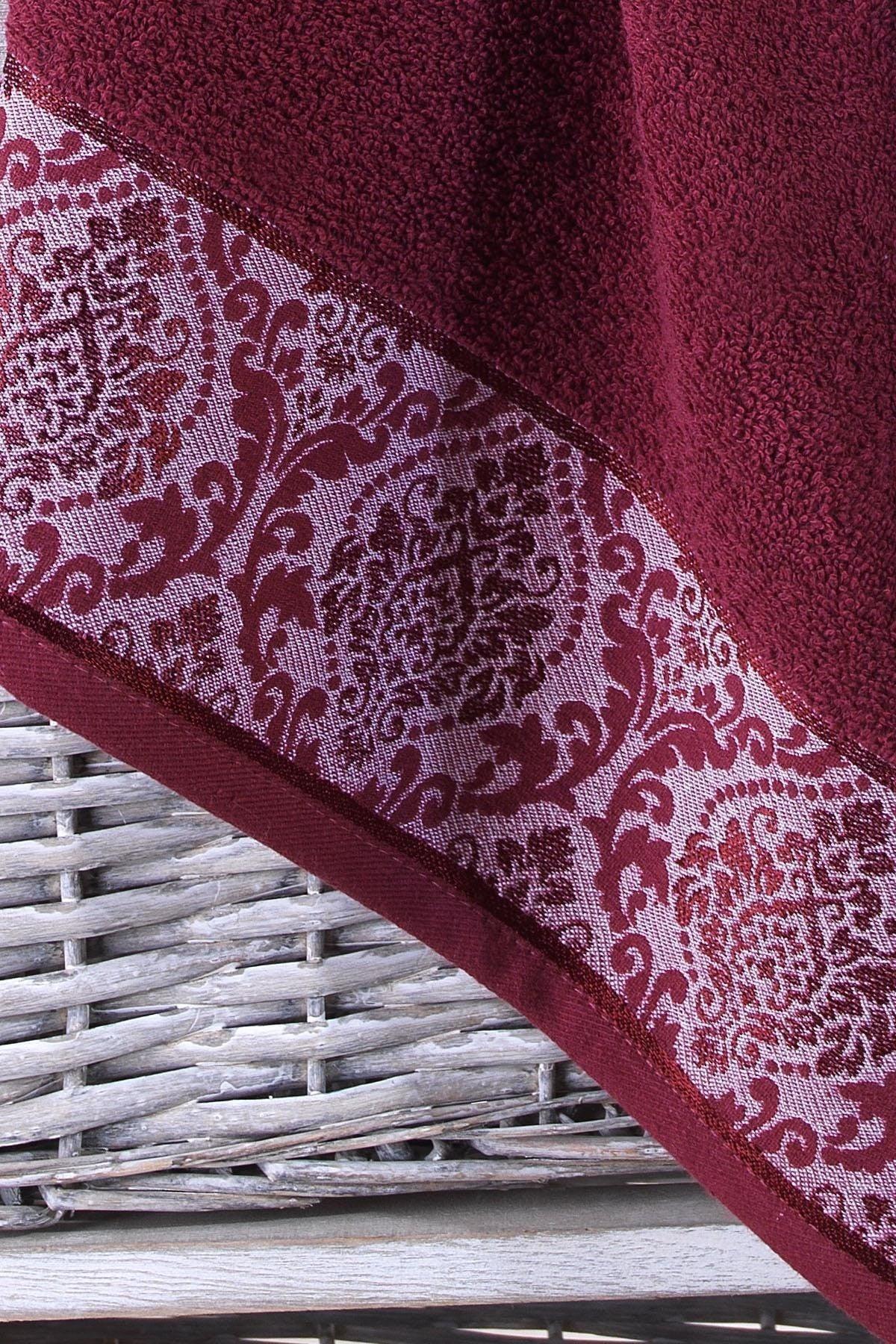 Ottoman Burgundy-gray Set of 4 Bath Towels - Swordslife