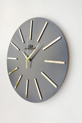 Special Decorative Mirrored Wall Clock Black & Gold Silent Mechanism 37x37cm - Swordslife