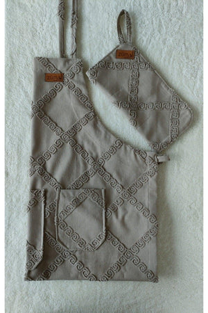 Special Design Tufting Processing Cook , Waitress , Women's Kitchen Apron And Holder Set Cappocino - Swordslife