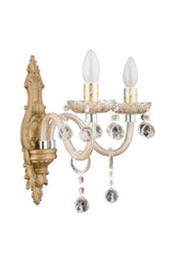 Saray Gold 2 Piece Cast Cream Glass Arm Applique - Swordslife