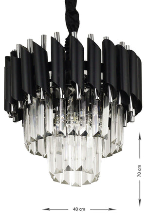 Palmira 30 Luxury Chandelier with Crystal Stone - (black-chrome) - Swordslife