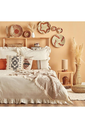Cotton Brenta Double Cream Duvet Cover Set (200x220 cm) - Swordslife
