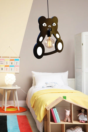 Panda Wooden Kids Baby Room Chandelier Decorative Pendant Lamp Wooden Luxury Rustic Modern Decorative Lamp - Swordslife