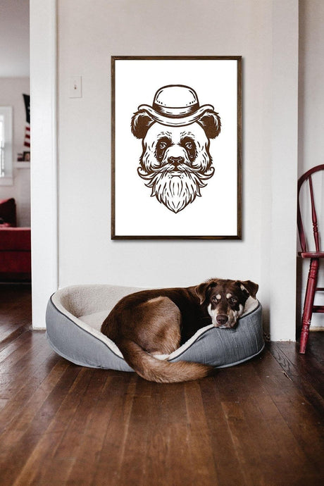 Panda2 Decorative Framed Wood Scraping , Home Office Wall Board - Swordslife