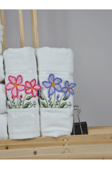 Daisy 6 Pcs Multicolored 3D Velvet Dowry Gift 28x50 Cotton Kitchen Towel - Swordslife