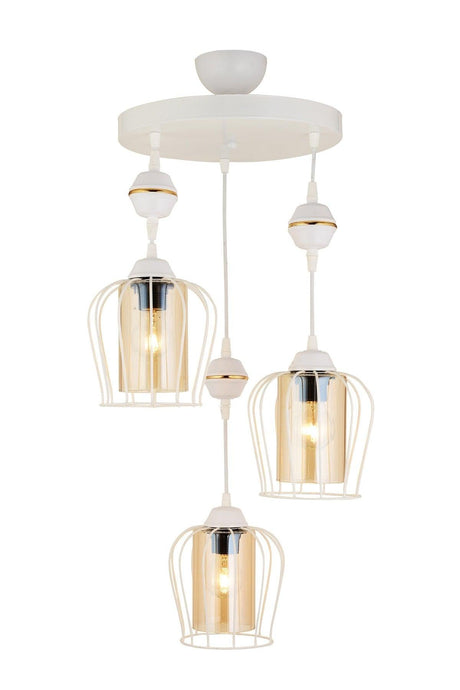 Parachute Pendant Lamp 3 Piece White Modern Downward Facing Chandelier - Swordslife