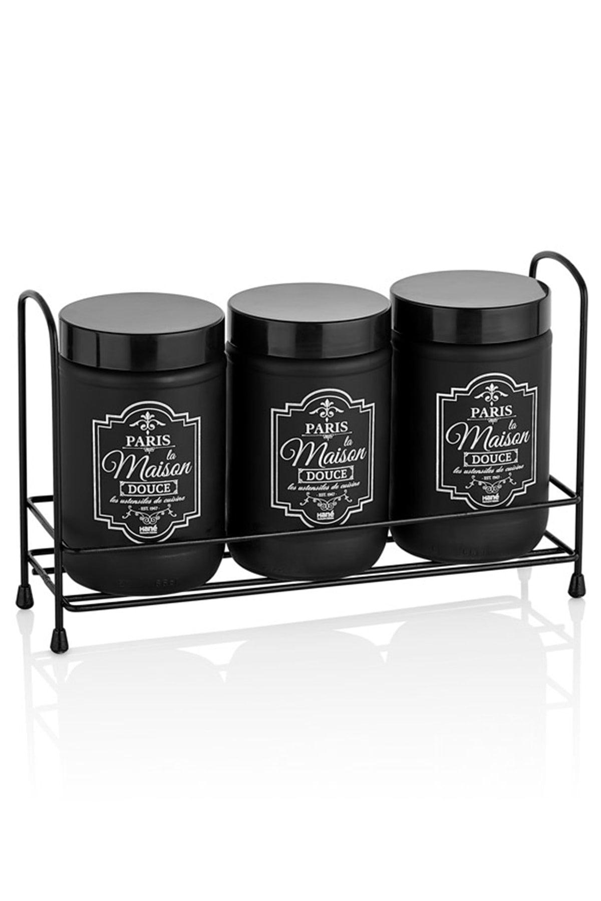 Paris Black 3 Stand Glass Jar Set - Swordslife