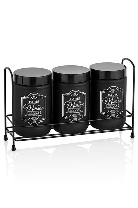 Paris Black 3 Stand Glass Jar Set - Swordslife