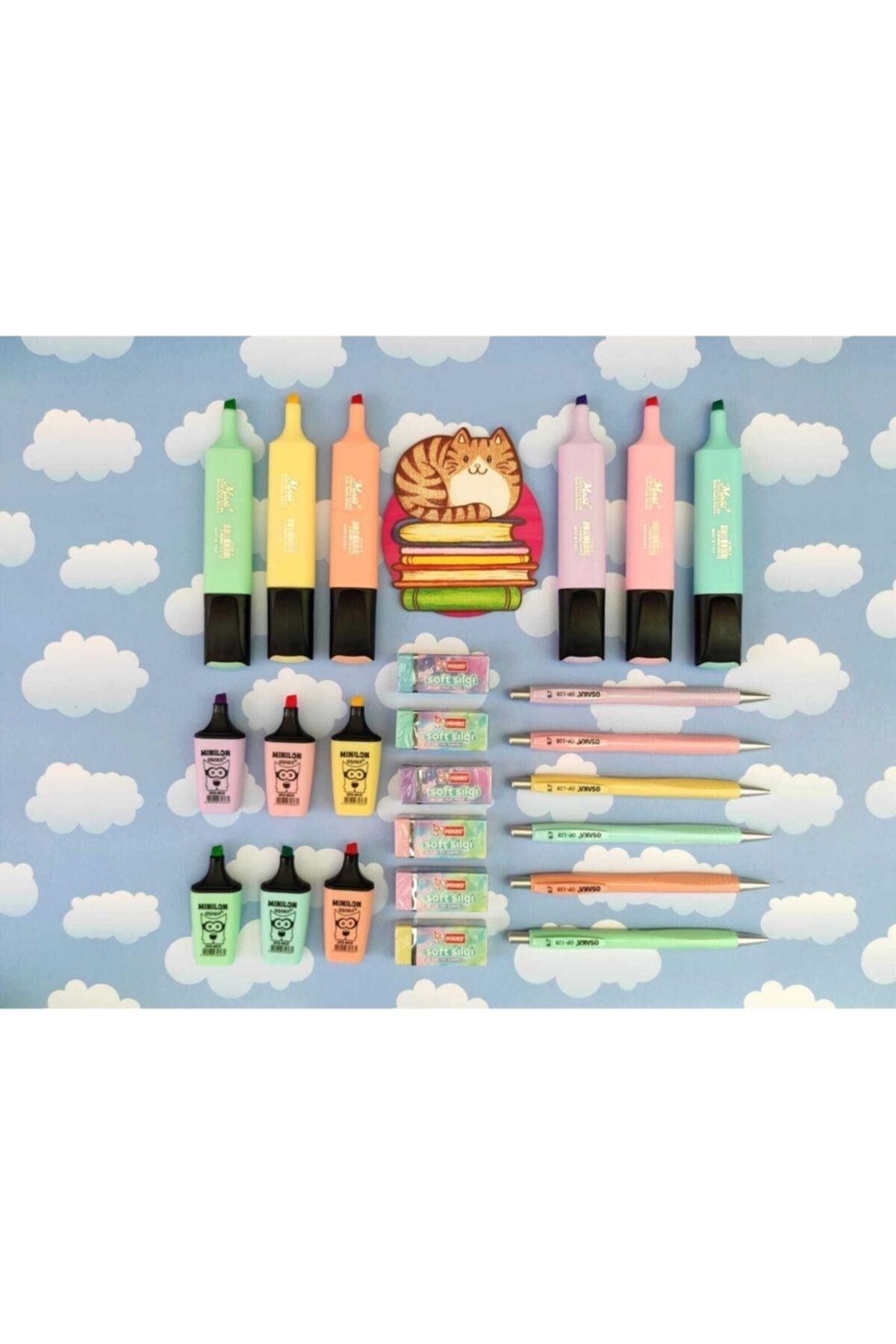 Pastel Color Highlighter Set of 6 Pens