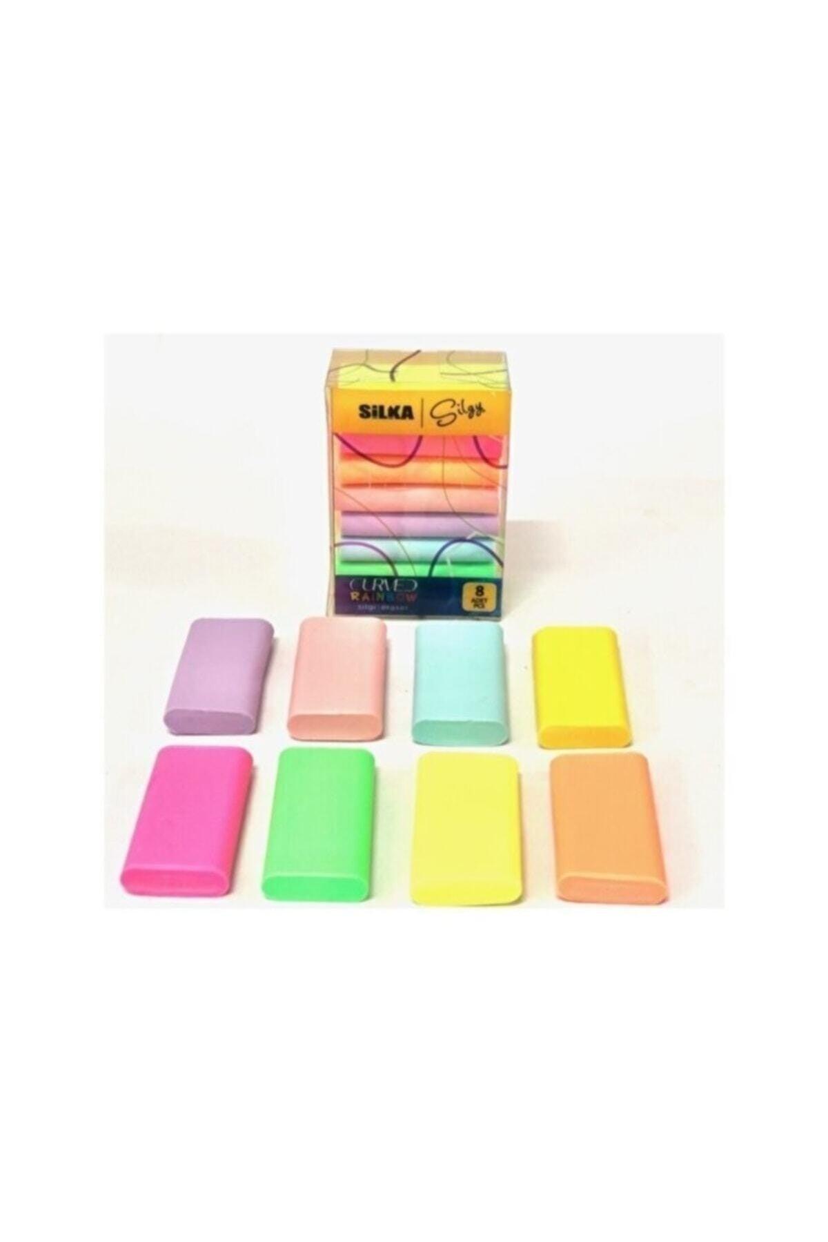 8 Pastel Colored Erasers - 8 Different Colors