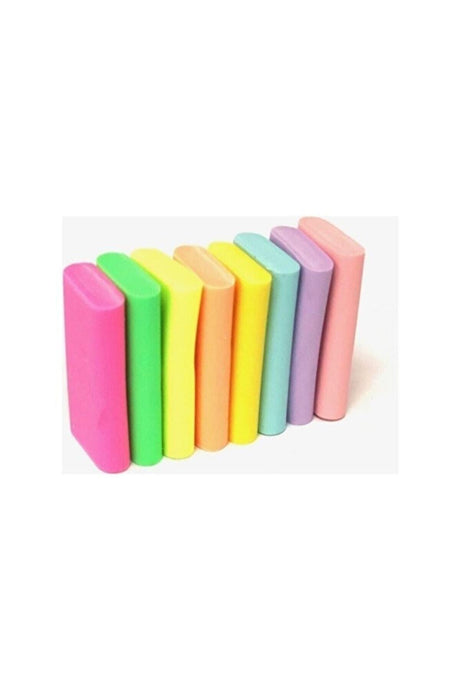 8 Pastel Colored Erasers - 8 Different Colors