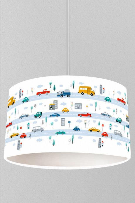 Pastel Colored Cars And Traffic Themed Children's Room Pendant Lamp Chandelier - Swordslife