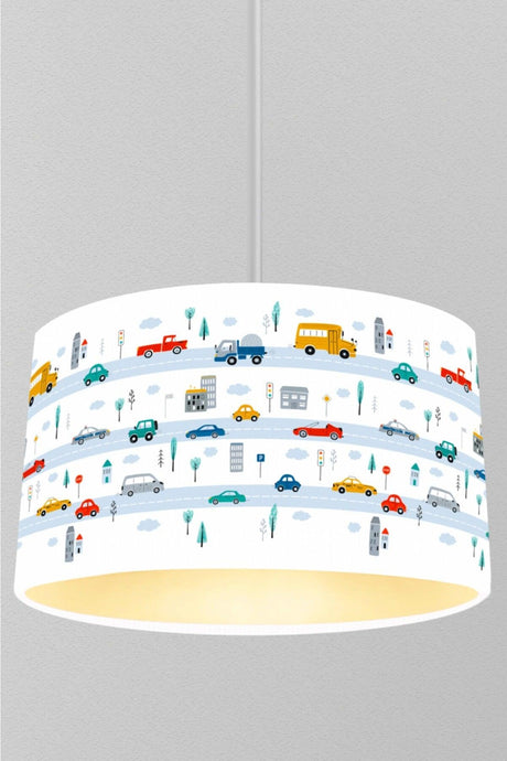 Pastel Colored Cars And Traffic Themed Children's Room Pendant Lamp Chandelier - Swordslife