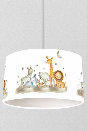 Cute Animals on Pastel Colored Clouds Children's Room Pendant Lamp Chandelier - Swordslife