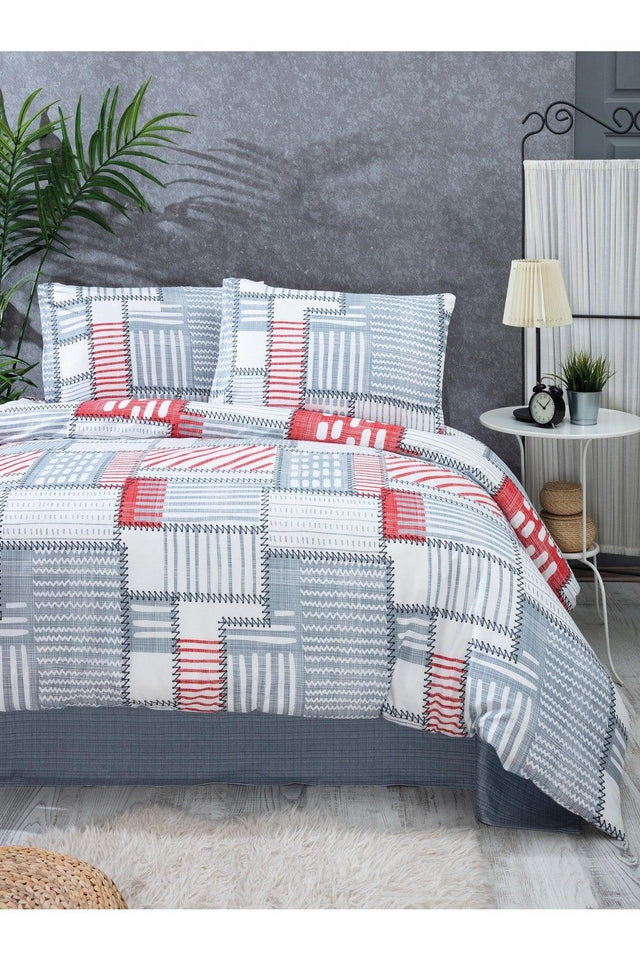 Patchwork Anthracite Gray Single Duvet Cover