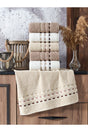 Patterned Coffee-cream 6 Towel Set 50x90cm - Swordslife