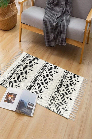 Patterned Washable Single Bath Mat Carpet Vintage Woven Rug 50x80cm Byns-03 - Swordslife
