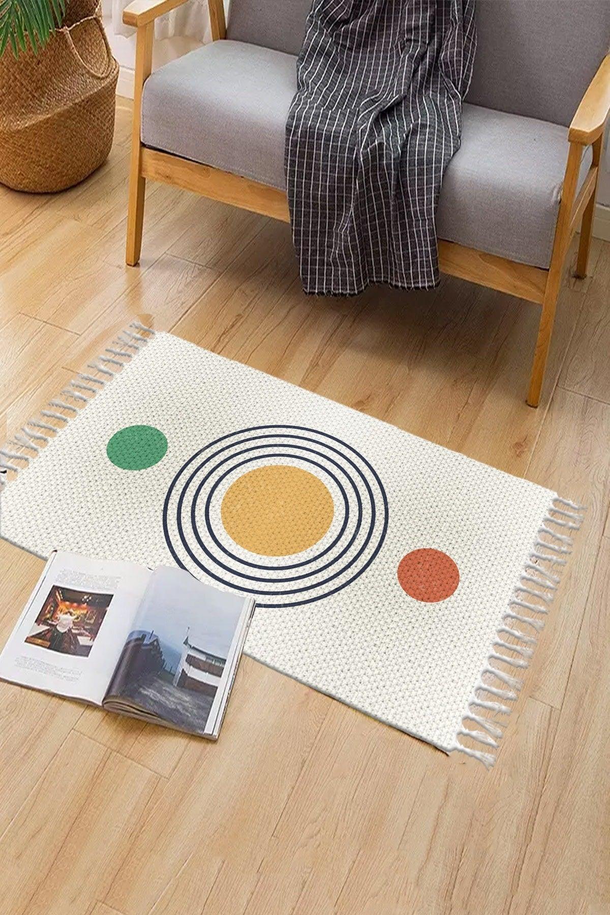Patterned Washable Single Bath Mat Carpet Vintage Woven Rug 50x80cm Byns-10 - Swordslife