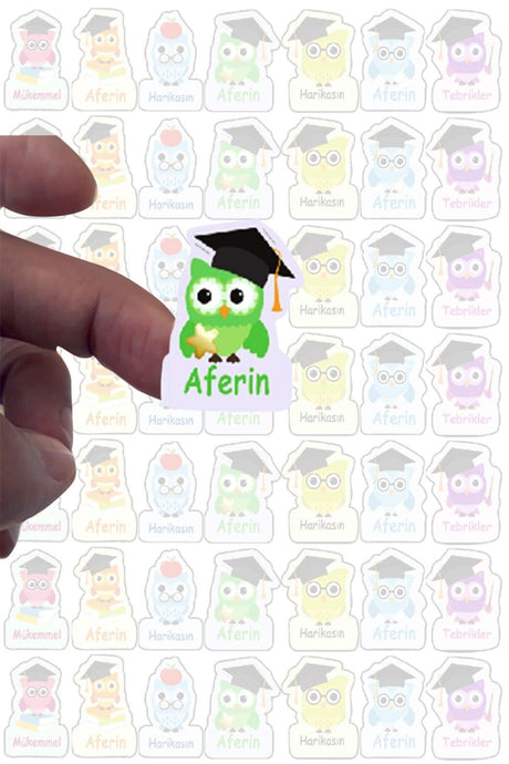 Homework Sticker Owl Sticker Teacher Well done