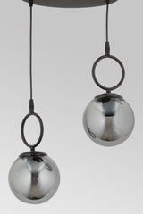 İnci 2 Li Modern Smoked Globe Glass Pendant Lamp Chandelier - Swordslife