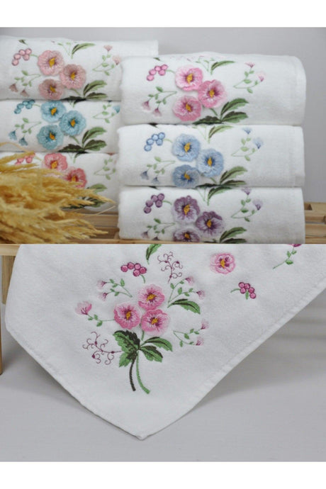 Pearl 6 Pcs Multi Colored 3D Velvet Dowry Gift 50x90 1254 Gram Cotton - Swordslife
