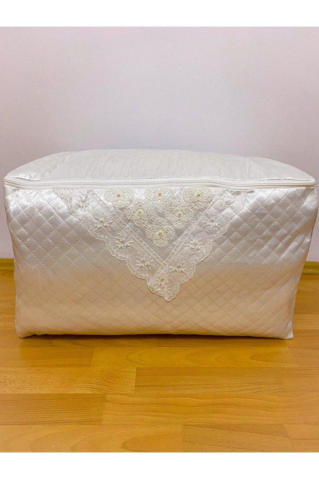 Pearl Satin White Pillow Hurcu Quilted Dowry Bundle 60x40x40 - Swordslife