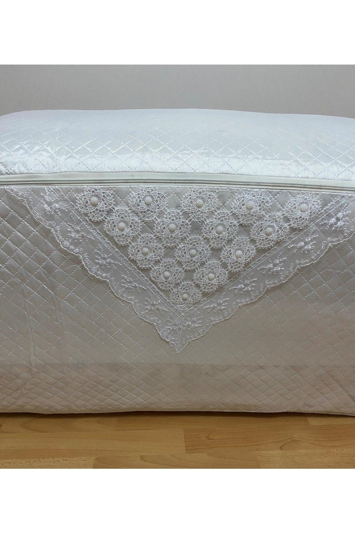 Pearl Satin White Quilt Hurcu Quilted Dowery Bundle 50x50x100 - Swordslife