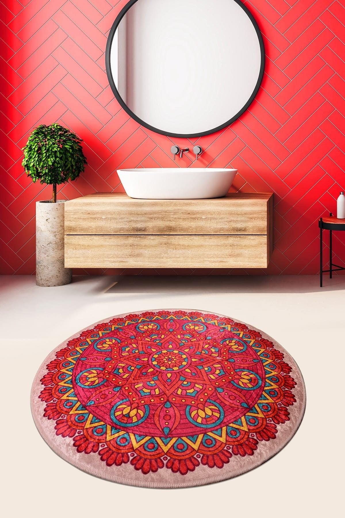 LATCH COLOR DIGITAL DIAMETER 100 cm Doormat Bathroom - Swordslife