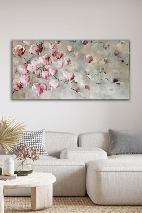 Pink Flowers Decorative Canvas Wall Painting - Swordslife