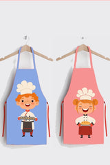 Pink Blue Cute Double Stain Resistant Fabric Kitchen Apron - Swordslife