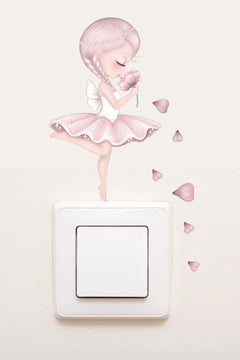 Pink Glitter Fairy Plug Sticker – 15 cm Self‑Adhesive Foil Decal