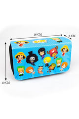 Pencil Case Anime One Three Compartment Vegan Leather