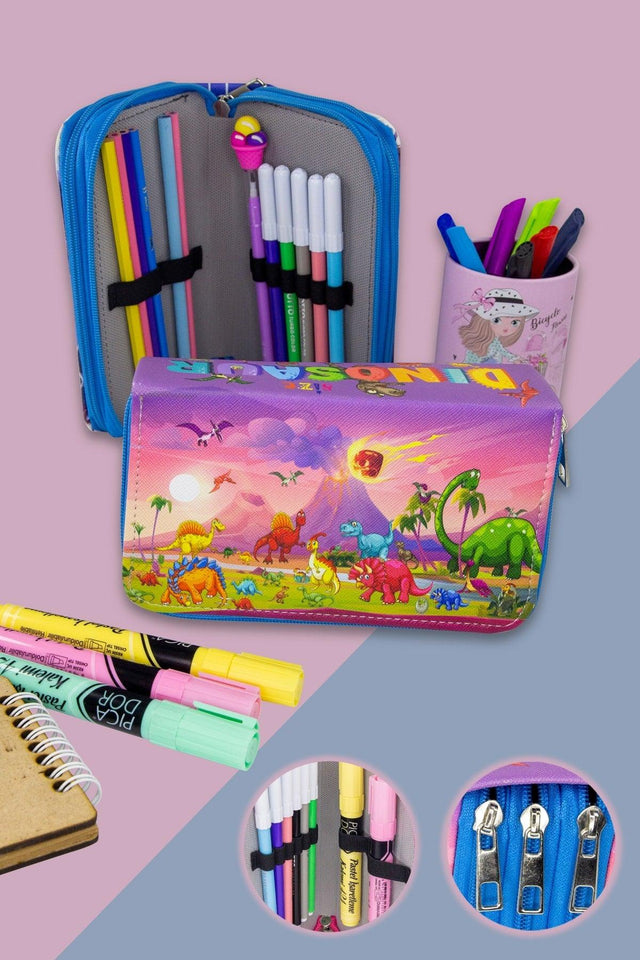 Pencil Case Dinosaur Kawaii Pattern Orginazer