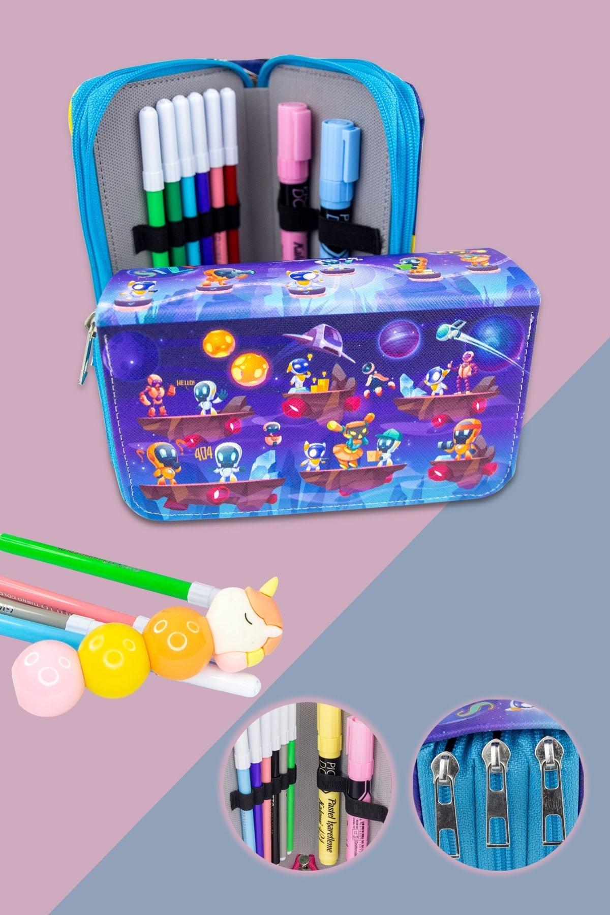 Pencil Case Robots Kawaii Pattern Orginazer