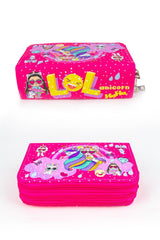 Pencil Case Lol-unicorn Themed Three Compartments