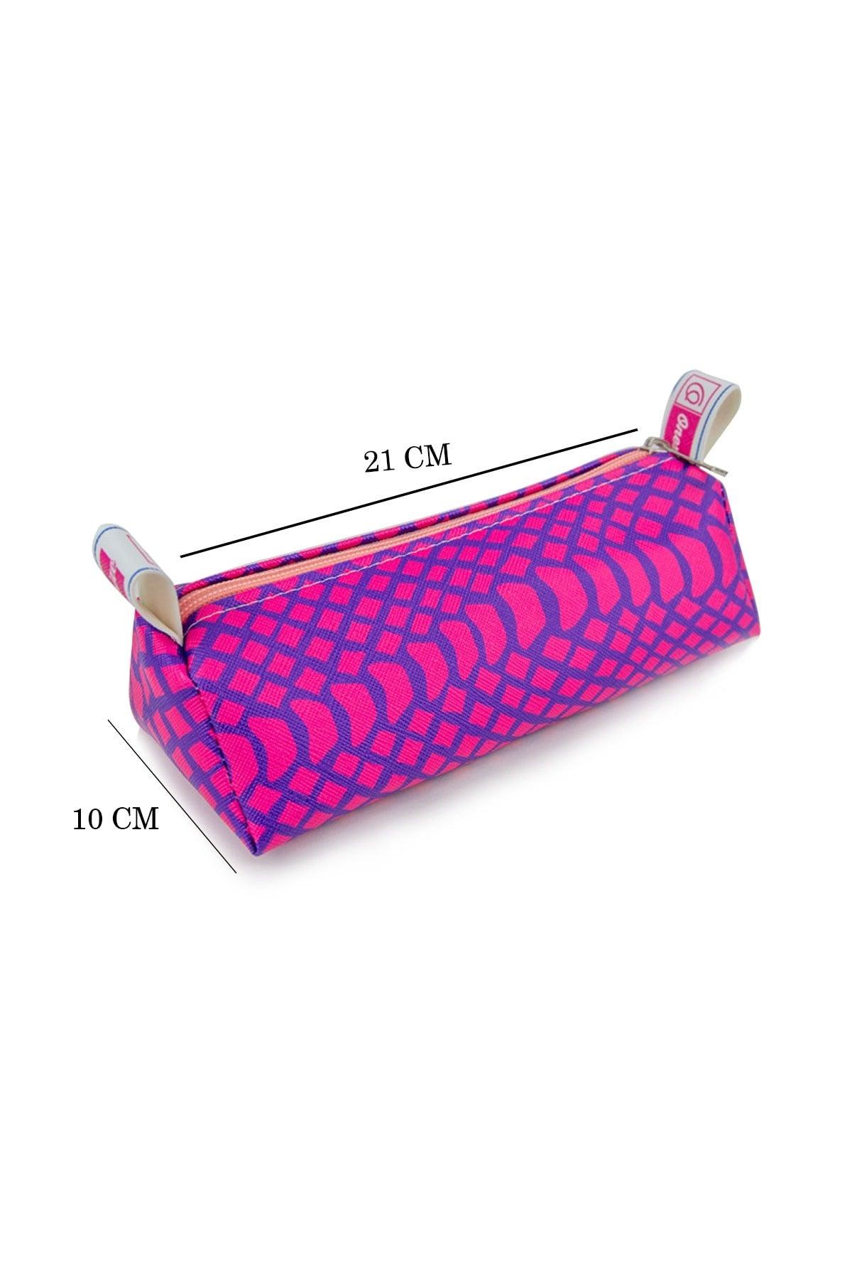Pencil Case Neon Colors Dragon Vegan Leather