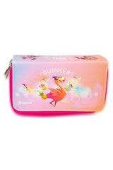 Pencil Case Summer Flamingo Three Compartment Vegan