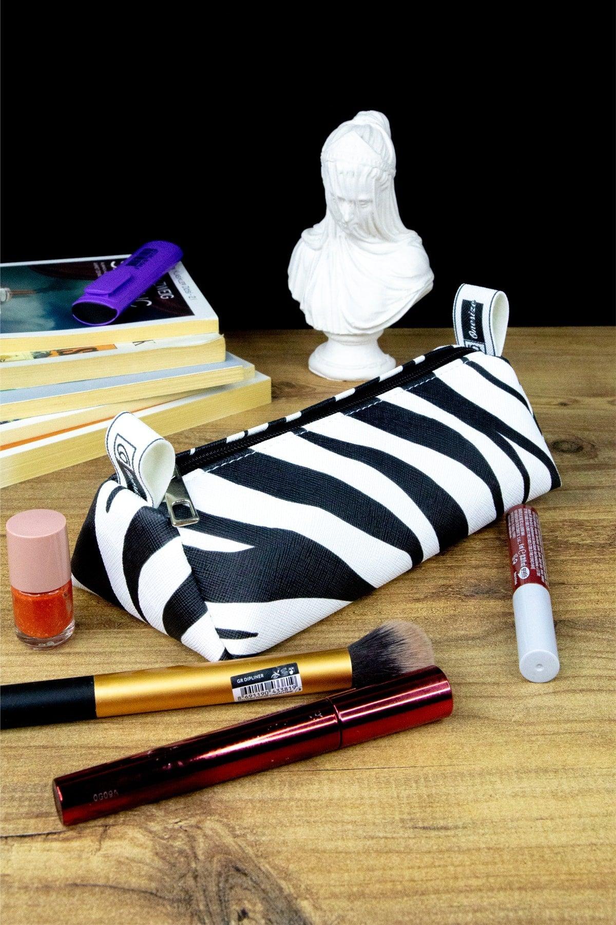 Pencil Case Zebra Vegan Leather (PEN HOLDER AND