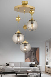 Pendant Tray Tumbled 3-Set Smoked Glass Downward Facing Luxury Chandelier - Swordslife