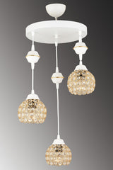 White 3 Piece Crystal Downward Facing Luxury Chandelier with Pendant Tray - Swordslife