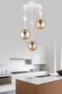 Suspended Tray White 3 Piece Honey Globe Glass Downward Facing Luxury Chandelier - Swordslife