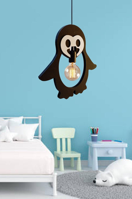 Penguin Wooden Kids Baby Room Chandelier Decorative Pendant Lamp Wooden Luxury Rustic Modern Decorative Lamp - Swordslife